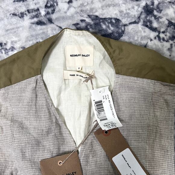 Nicholas Daley Five Pocket Side Tie Linen Vest Mens Size Large - Picture 5 of 7